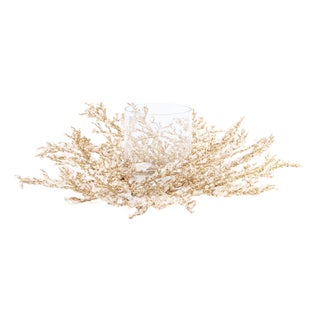 Icy Pine Candle Holder Centerpiece 16"D For Sale