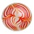 Murano Vintage Red Orange White Opalescent Psychedelic Optic Swirl Italian Art Glass Bowl For Sale