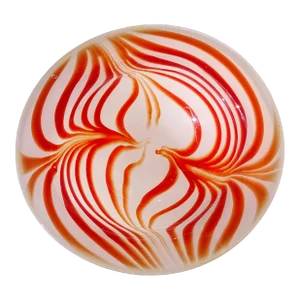 Murano Vintage Red Orange White Opalescent Psychedelic Optic Swirl Italian Art Glass Bowl