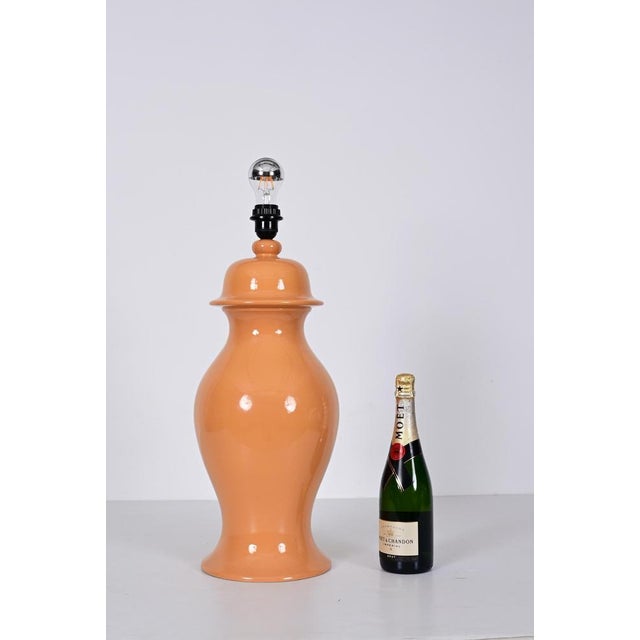 Italian Glazed Ceramic Table Lamp by Tommaso Barbi, 1960s For Sale - Image 10 of 15