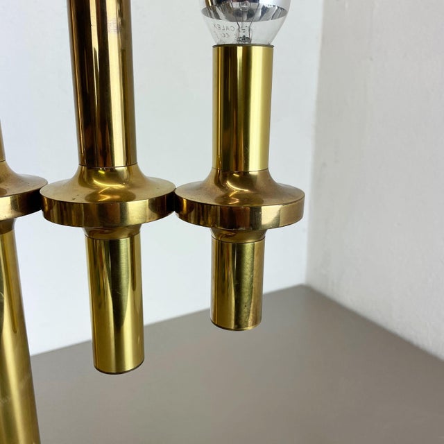 Modernist Brass Table Light in the style of Gaetano Sciolari, Italy, 1970s For Sale - Image 10 of 18