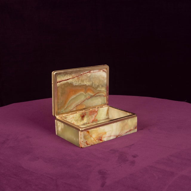 Green Onyx and Brass Lidded Catch-All Box, Italy, 1970 For Sale - Image 12 of 18