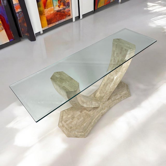 Robert Marcius for Maitland Smith Arched Tessellated Stone Console Table For Sale - Image 6 of 13