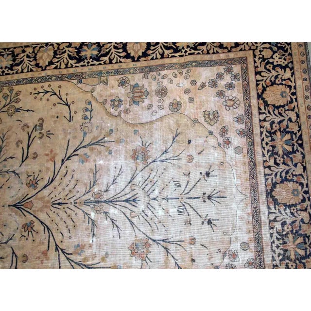 1880s Antique Handmade Prayer Indo-Moktasham Rug 4' X 6'2" For Sale In New York - Image 6 of 10