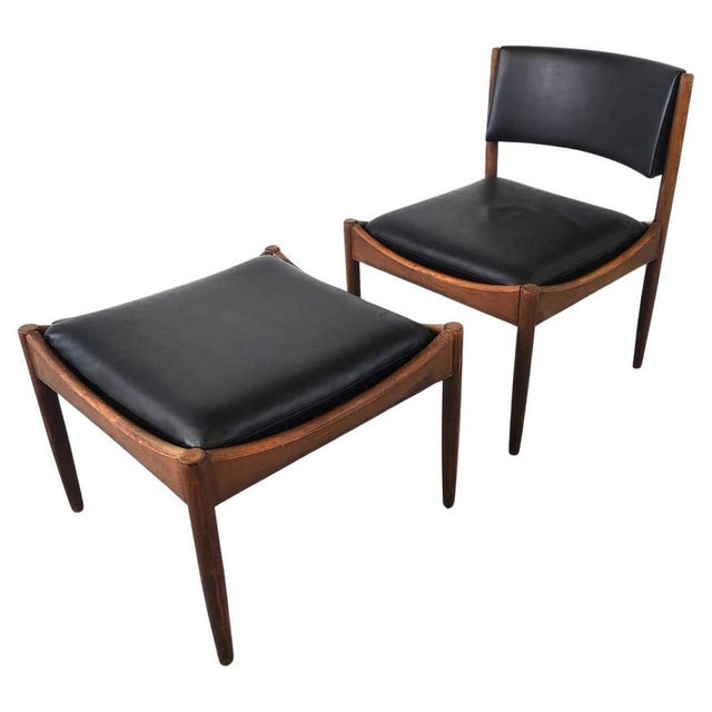 Set of Mid-Century Scandinavian Lounge Chair and Ottoman, 1960s, Set of 2 For Sale - Image 12 of 12