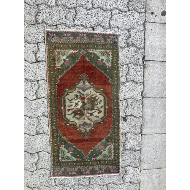 1960s Bohemian Handmade Small Rug For Sale - Image 6 of 6