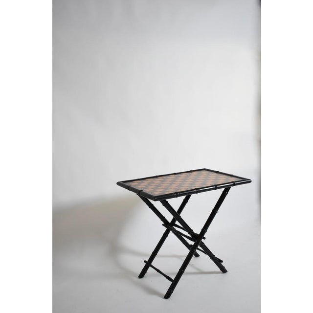 Ebonised Wood and Faux Bamboo Table, 1960s For Sale - Image 4 of 6