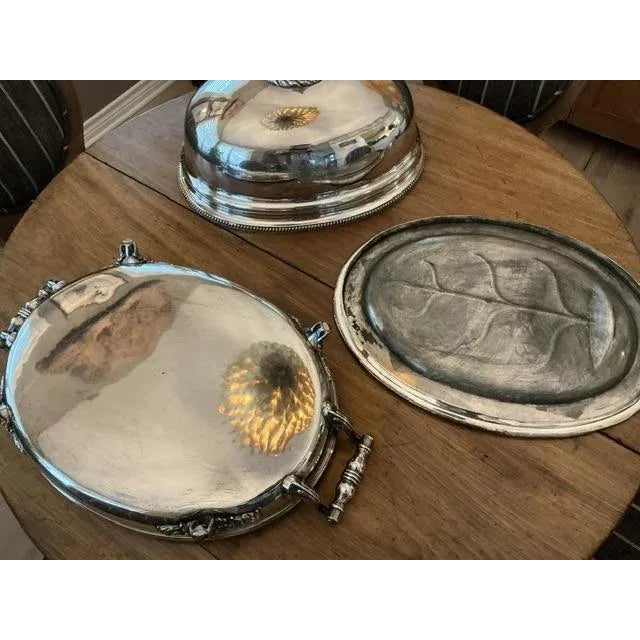 English Early Sheffield Venison Serving Dome Set in 3 Pieces For Sale - Image 3 of 9