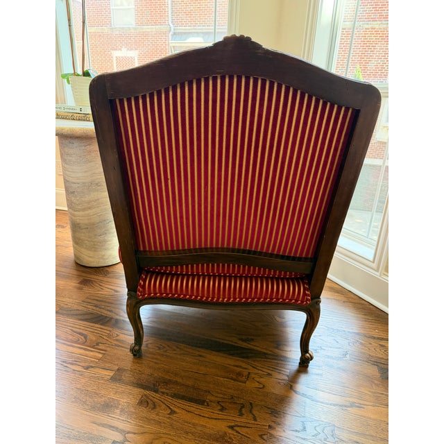 Vintage French Louis XV Velvet Arm Chairs (2) For Sale - Image 4 of 7