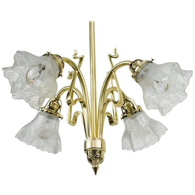 Art Noveau Chandelier, 1908 For Sale - Image 13 of 13