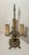 Antique Ornate Art Deco Gold Toned Cast Iron Electric Candelabra Table Lamp For Sale - Image 4 of 9