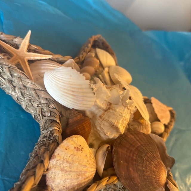 Starfish Woven Basket Filled With Seashells For Sale In Minneapolis - Image 6 of 12