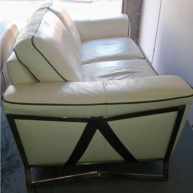 Violino Full Grain Leather Sofa For Sale - Image 9 of 10