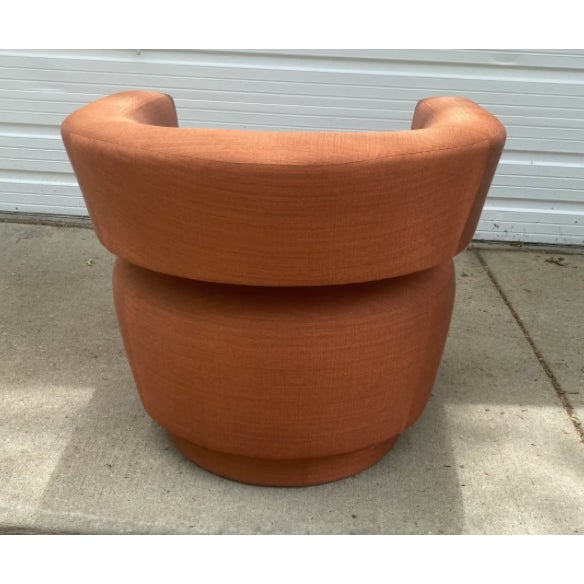 Weiman Contemporary Orange Keyhole Swivel Tub Chair For Sale - Image 4 of 9