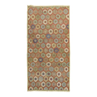 1960s Soft Red Turkish Deco Rug - 3'8" x 6'10" For Sale