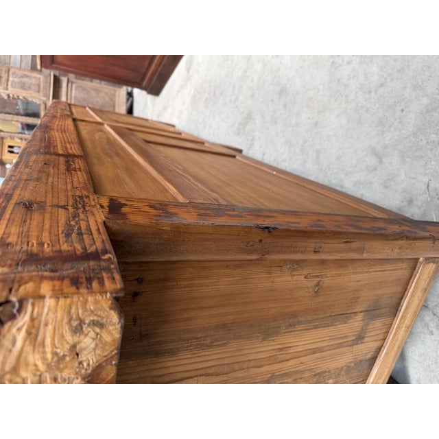Brutalist Sideboard in Fir wood, 1980s For Sale - Image 16 of 18