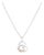 .925 Sterling Silver Double Heart Pendant Necklace with Diamond and 10K Rose Gold Accent For Sale