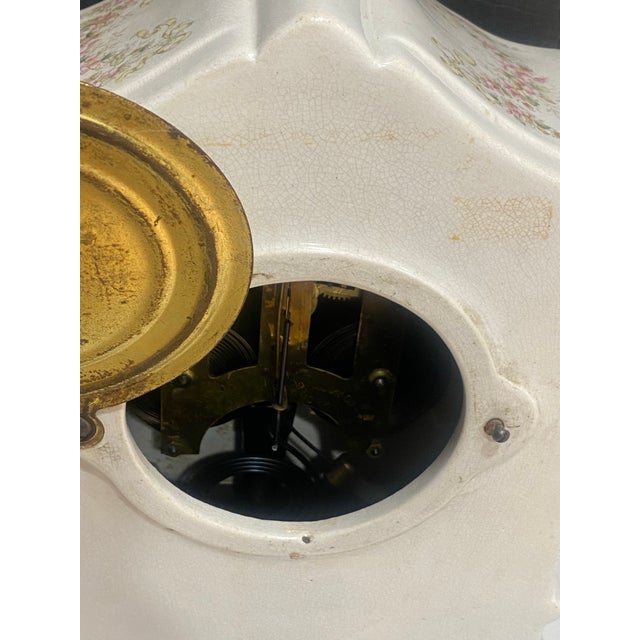 American Antique Ansonia Porcelain Mantel Clock, Late 1800s For Sale - Image 3 of 9