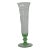 Green Etched Glass Grapes and Leaves Design Footed Vase For Sale