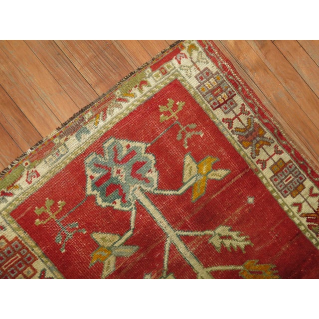 Textile Antique Zabihi Collection Turkish Oushak Prayer Rug - 2'9" x 3'5" For Sale - Image 7 of 7