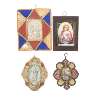 Panels and Engraving, 19th Century, Set of 4 For Sale