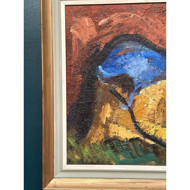 Original Swedish Oil on Panel – “Abstract Composition” by Sven Allan Ingerson – Signed – Vintage & Framed – 53 × 47 cm...