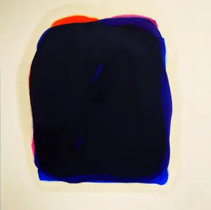 21st Century "Out Go the Lights" Contemporary Orange, Blue & Purple Tone Color Field Painting by Gary Griffin