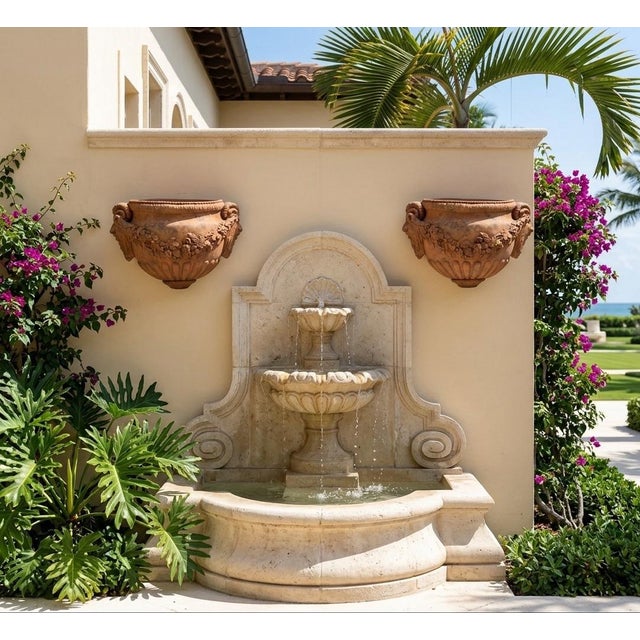 Ceramic Vintage Italian-Style Terracotta Ram's Head Wall Pocket Planters For Sale - Image 7 of 9