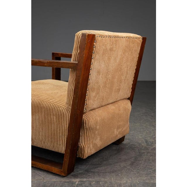 Textile Modern Lounge Chair in Wood, 1940s For Sale - Image 7 of 15