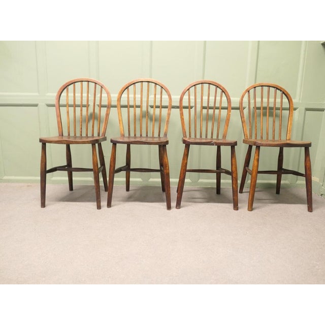 Set of 4 Beech & Elm Hoop Back Windsor Kitchen Dining Chairs The chairs are a classic design and traditionally made they...