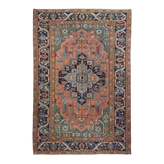 Antique Heriz Rug 6'8'' x 10'6'' For Sale
