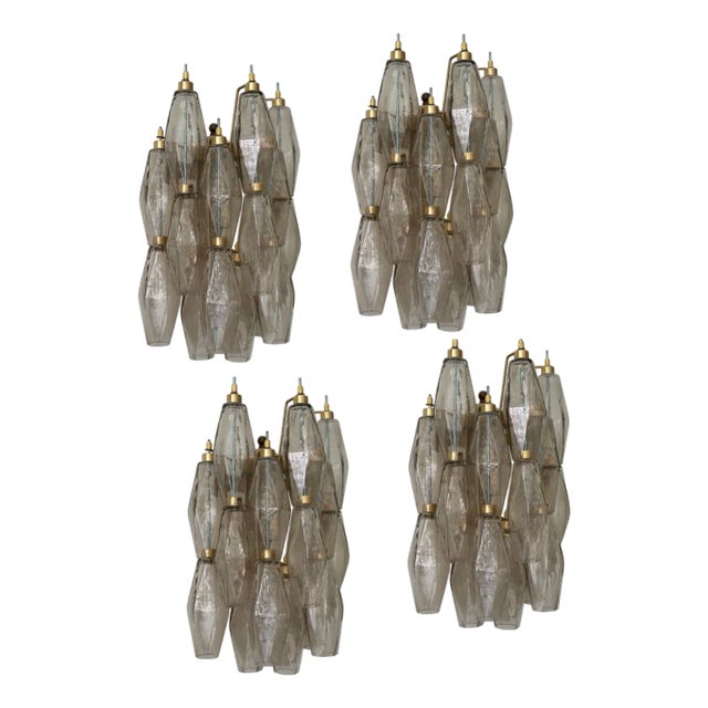 Murano Corridor Wall Lamps in Sand Tone, Set of 4 For Sale
