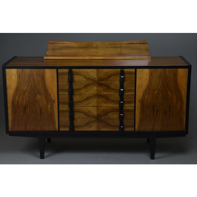 Mid-Century Modern Mid-Century Modern Walnut Sideboard by R. T. Halas, Poland, 1960s For Sale - Image 3 of 8