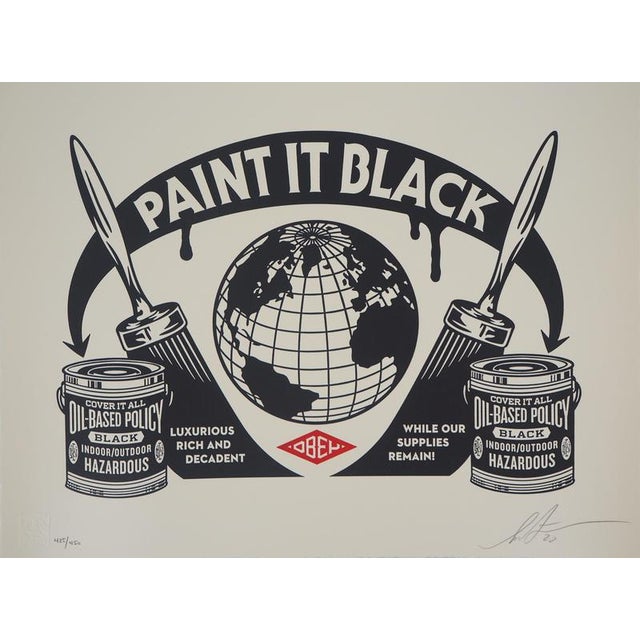 Shepard Fairey, Paint It Black, Letterpress For Sale - Image 8 of 8