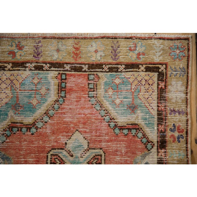 1960s Vintage Distressed Oushak Rug Runner - 2'4" x 4'9" For Sale - Image 5 of 10