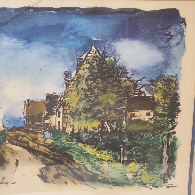 Mid 20th Century Pair of Maurice De Vlaminck Limited Edition Village Road Prints — Framed, Numbered, Vintage French Editions For Sale - Image 15 of 17