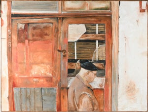Joellyn Duesberry, Large Colorado Modernist Oil Painting Wharf Street Plein Air New Orleans Street, 1976