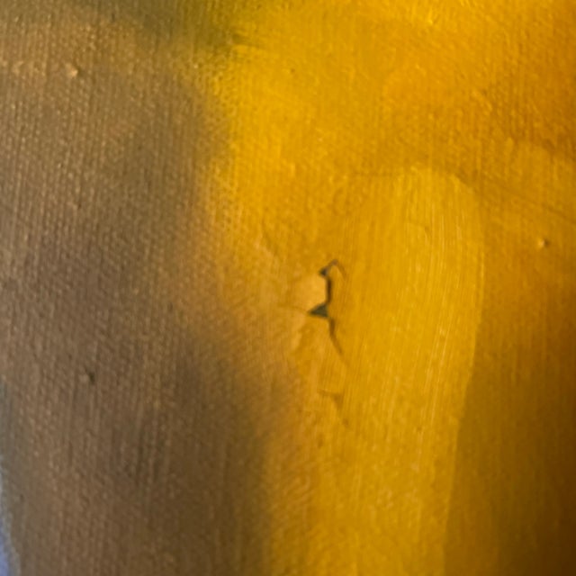 Vintage Mid Century Oil Portrait – African American Male Figure on Yellow Background, Framed (1960s–1970s) For Sale In Nantucket - Image 6 of 10