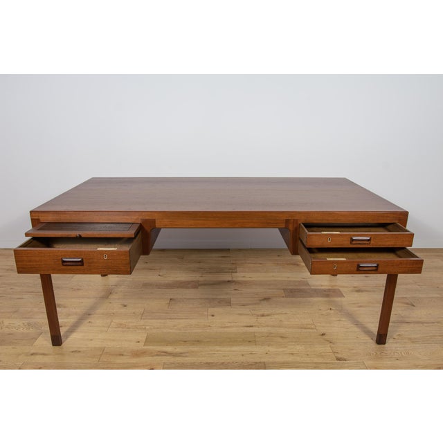 Mid-Century Teak Desk by Ejner Larsen & Aksel Bender Madsen for Willy Beck, Denmark, 1950s For Sale - Image 12 of 18