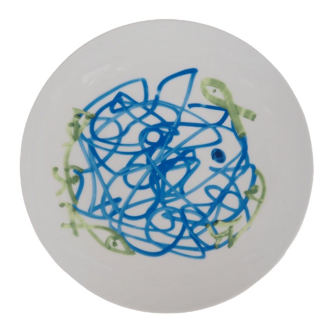 Zao Wou-Ki, Marine Life: Circle of Fish, Silkscreen on Porcelain For Sale