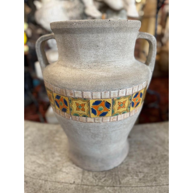 Ceramic Original 1920s Hillside Pottery Co. Oil Jardiniere Pot Featuring D&M Tiles For Sale - Image 7 of 12