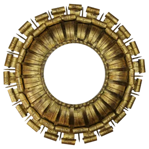 Large Sunburst Gilt Wrought Iron Wall Lamp with Mirror, Spain, 1950s