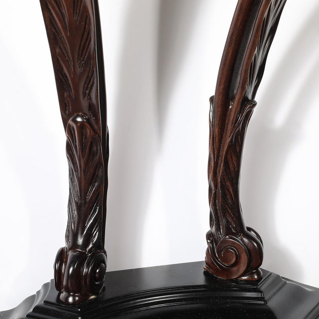 Art Deco Ebonized Walnut Wall Console W/ Acanthus Supports by Grosfeld House For Sale - Image 13 of 15