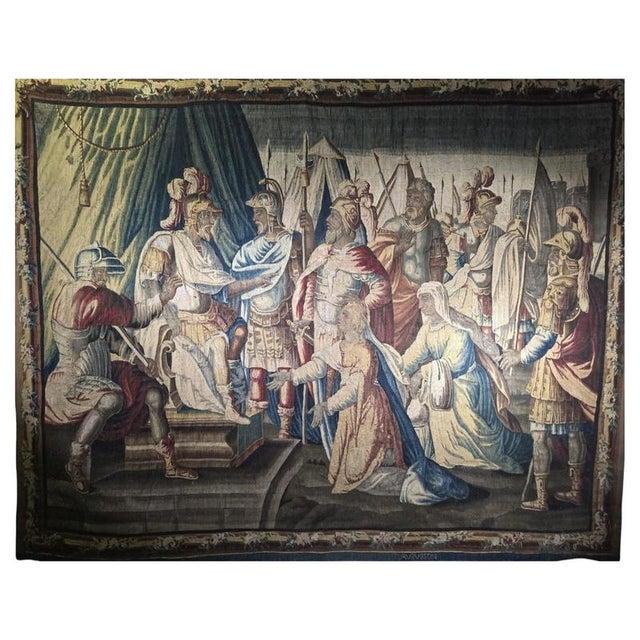 17th Century French The Family of Darius Before Alexander Tapestry from Aubusson For Sale - Image 16 of 16