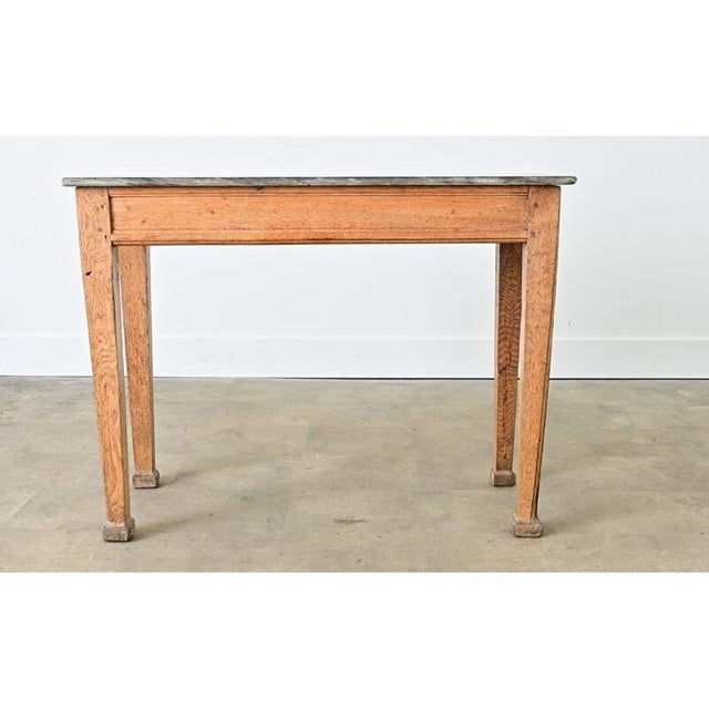 French French 19th Century Marble Top Oak Console For Sale - Image 3 of 13