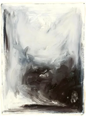 Contemporary Abstract Landscape Monotype Painting by Sarah Amos, 1995