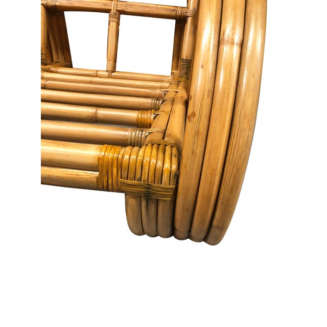 Indulge in comfort and style with this restored rattan 3-strand full pretzel 3-piece sofa. Meticulously refurbished, its...