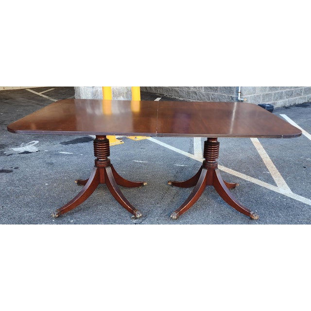 1930s Antique English Solid Mahogany Banquet Dual Tilt Top Dining Room Table W/ 2 Leaves , C1930s For Sale - Image 5 of 12