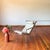 Chaise lounge designed in 1938 by Italian Gabriele Mucchi for Zanotta. Manufactured more recently. White leather with...