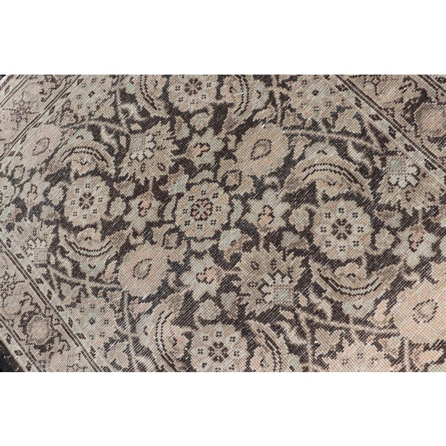 Antique Persian Tabriz Runner With Ornate Floral Design in Earthy Tones For Sale - Image 12 of 12